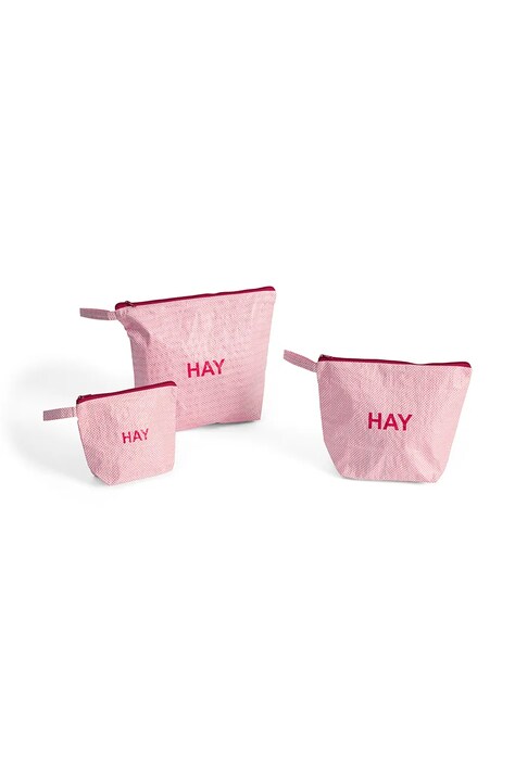HAY zestaw kosmetyczek CandyMonoWashBag 3-pack kolor różowy