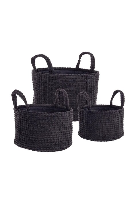 Bizzotto zestaw koszy do przechowywania Nicky 3-pack kolor czarny