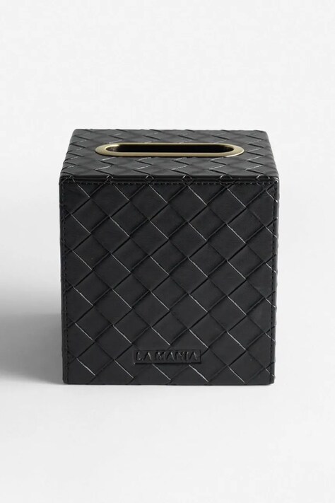 La Mania pojemnik na chusteczki Tresse I 14 x 14 cm kolor czarny