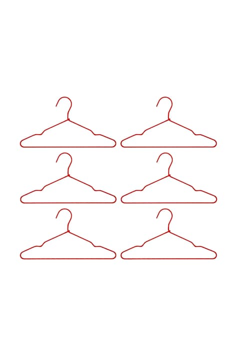 House Doctor zestaw wieszaków na ubrania HDWire 40 x 20 cm 6-pack kolor czerwony 900000974