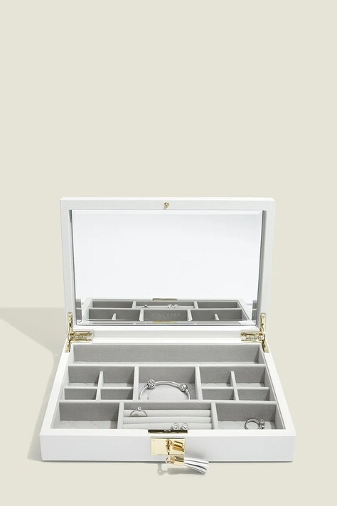 Stackers szkatułka na biżuterię z lustrem kolor biały 0