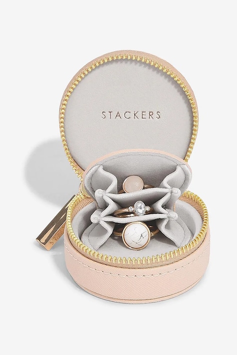 Stackers cutie de voiaj pentru bijuterii culoarea roz, 0