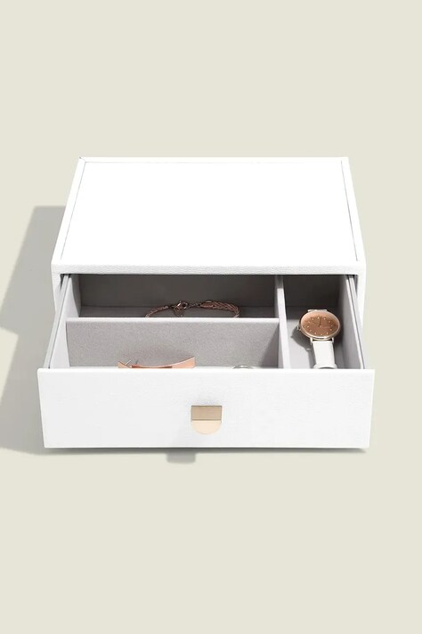 Stackers cutie de bijuterii culoarea alb, 0