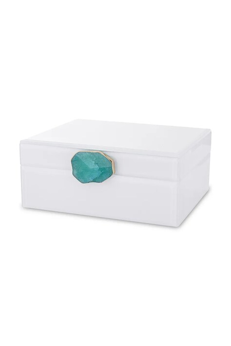 home & lifestyle szkatułka na biżuterię 8 x 19 x 16 cm kolor biały