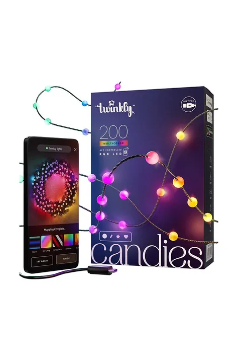 Интелигентен светодиоден гирлянд Twinkly Candies 200 RGB LED perły, 12 mb