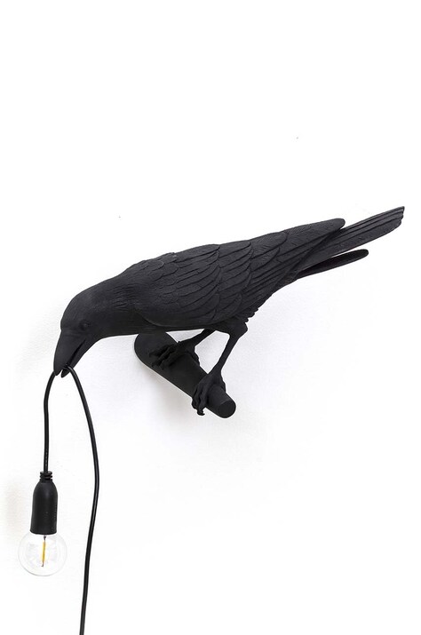 Seletti lampada da parete Bird Lamp Black Looking Left
