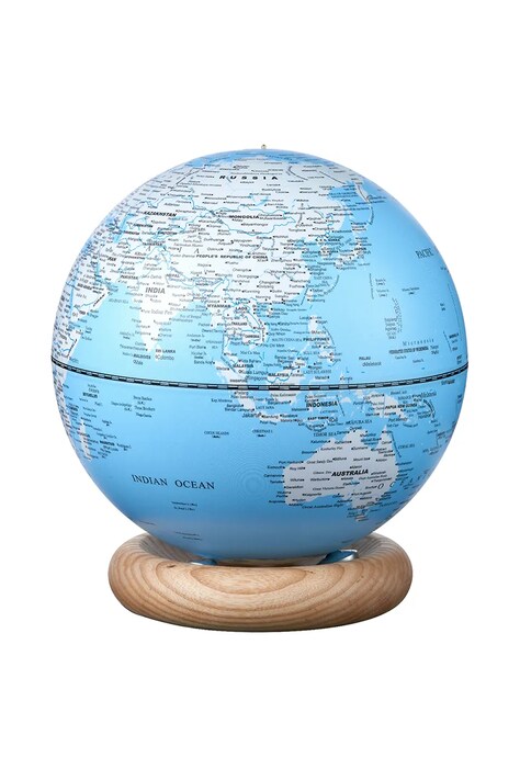 Led декорация Gingko Design AtlasGlobe Lightblue L в бяло