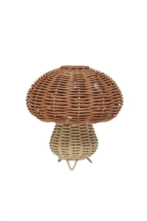 Stolní lampa OYOY Rattan Night Light béžová barva