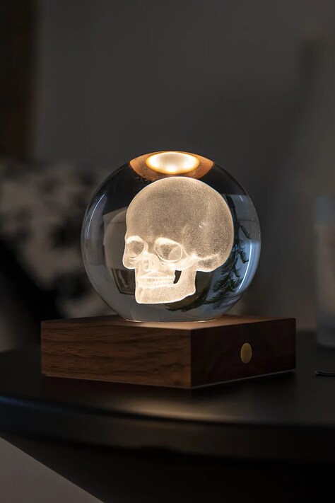 Gingko Design lampa stołowa bezprzewodowa led Amber Crystal Light 9,5 x 8 cm kolor brązowy