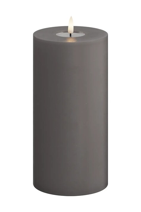 Deluxe Homeart świeca led Gra Bloklys 10 x 20 cm kolor szary