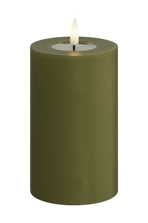 Deluxe Homeart świeca led Oliven Gronne Bloklys 7,5 x 12,5 cm kolor zielony