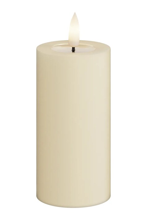 Deluxe Homeart świeca led Bloklys 5 x 10 cm kolor beżowy