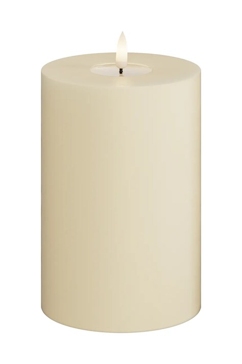 Deluxe Homeart świeca led Cream Bloklys 10 x 15 cm kolor beżowy