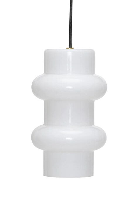 Hübsch lampa wisząca ze szkła mlecznego 15 x25 cm 962111