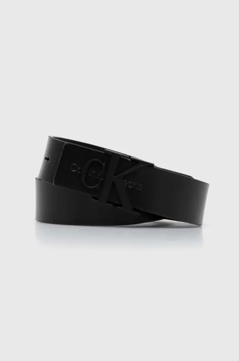 Kožený opasok Calvin Klein dámsky,čierna farba,K60K610281