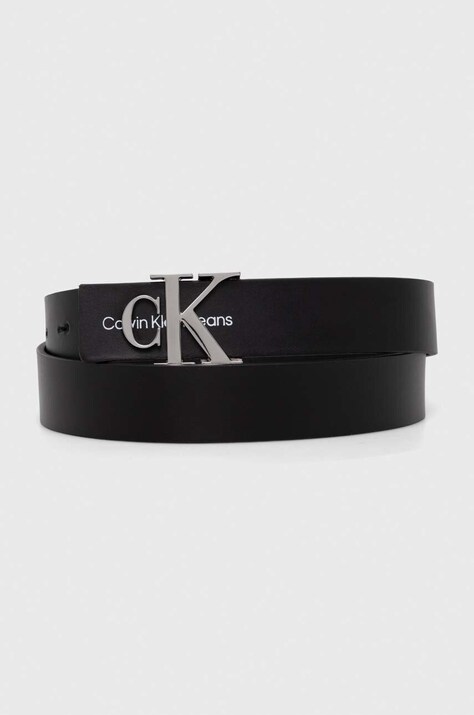 Calvin Klein curea de piele femei, culoarea negru K60K610281