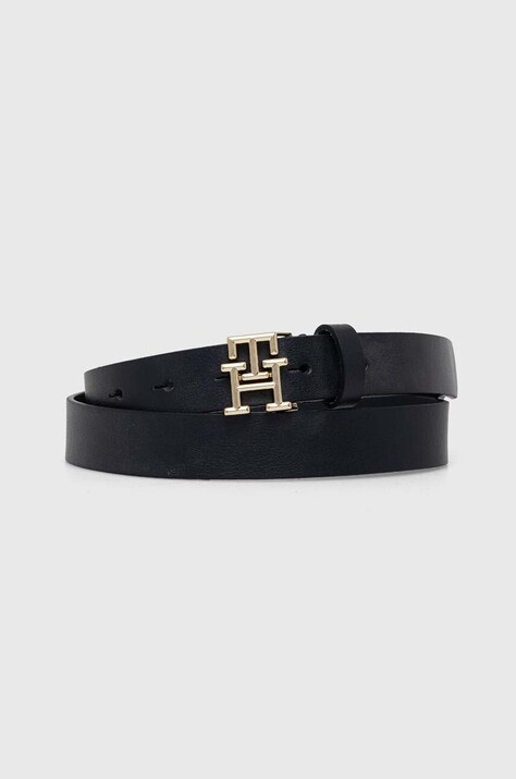 Δερμάτινη ζώνη Tommy Hilfiger χρώμα: μαύρο