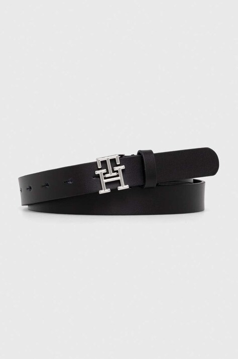 Tommy Hilfiger curea de piele femei, culoarea negru AW0AW15182