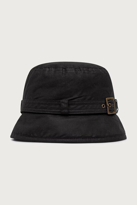 Barbour Kapelusz bucket damski bawełniany czarny LHA0174