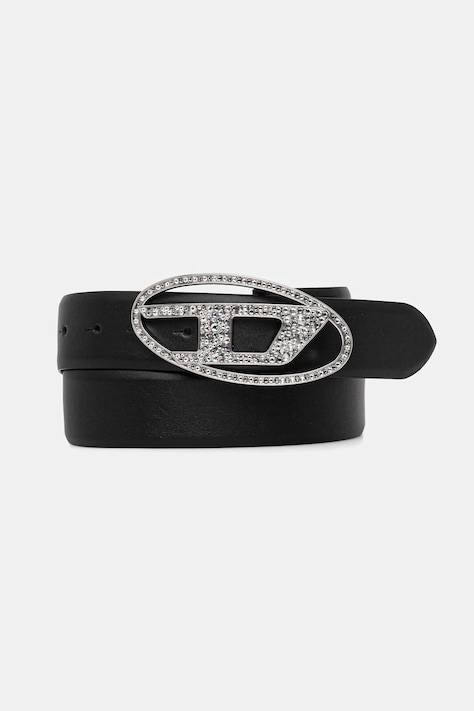 Diesel cintura in pelle OVAL D LOGO B-1DR STRASS donna colore nero X09611.P6364