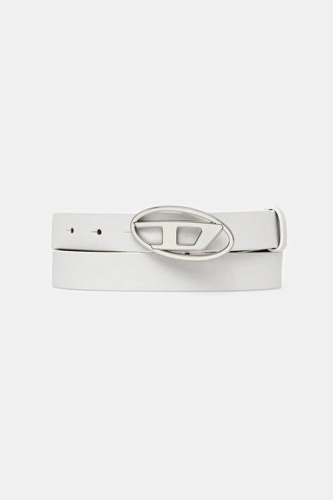 Diesel curea de piele OVAL D LOGO B-1DR 25 culoarea alb, X09716.P1245