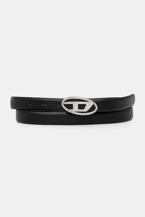 Diesel cintura in pelle OVAL D LOGO B-1DR STRASS 20 donna colore nero X09972.P6364