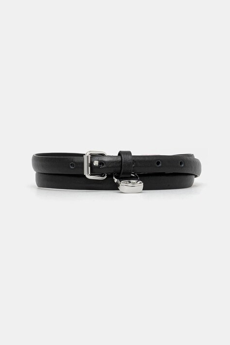 Diesel pasek skórzany DIESEL LOGO B-CHARM HIP damski kolor czarny X09973.PR227