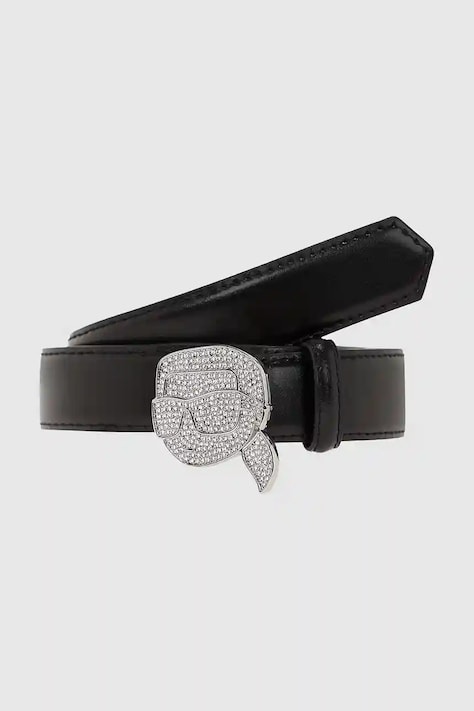 Karl Lagerfeld curea de piele culoarea negru, A4W33046
