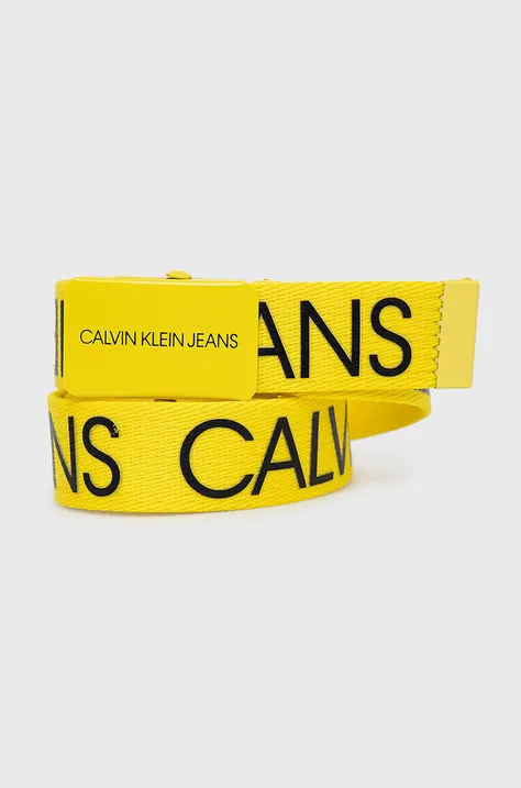 Detský opasok Calvin Klein Jeans žltá farba