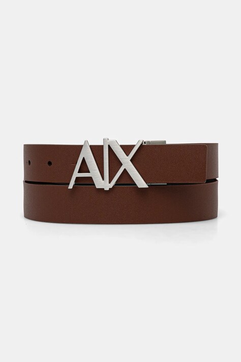 Armani Exchange curea de piele cu doua fete barbati, culoarea negru, 951017 CC505