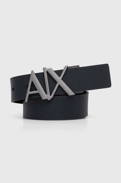 Armani Exchange curea de piele barbati, culoarea negru