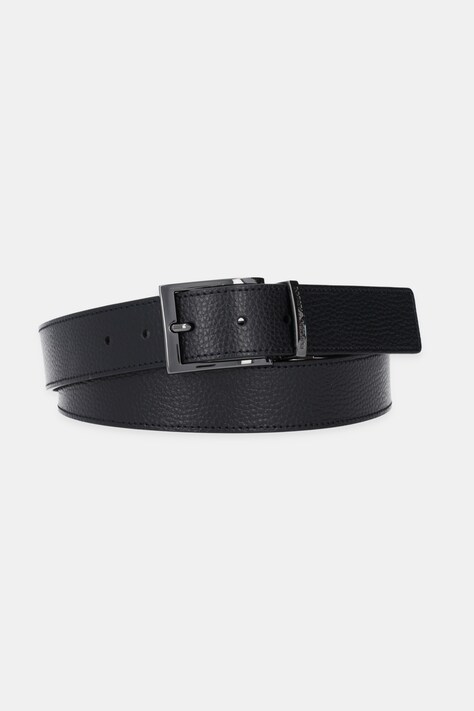 Emporio Armani pasek skórzany dwustronny męski kolor czarny