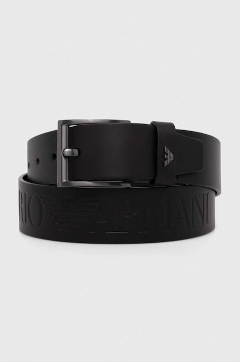 Emporio Armani cintura in pelle uomo colore nero