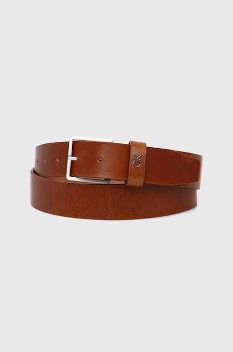 Кожаный ремень Calvin Klein мужской цвет коричневый K50K510083
