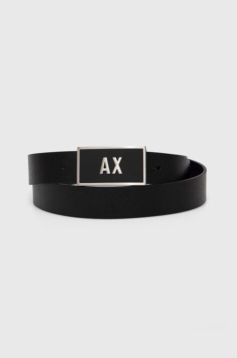 Двосторонній шкіряний ремінь Armani Exchange — AA00-PAM078, чорний — фото 2