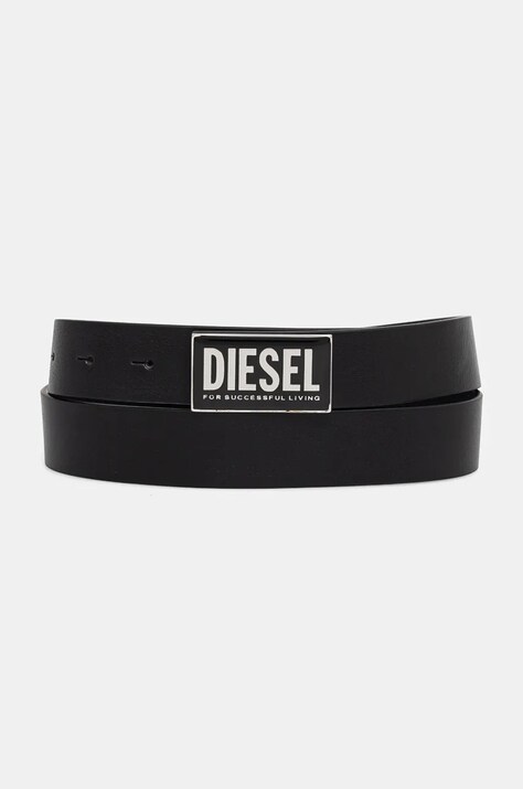 Diesel curea de piele B-GLOSSY II barbati, culoarea negru, X09945.PR227