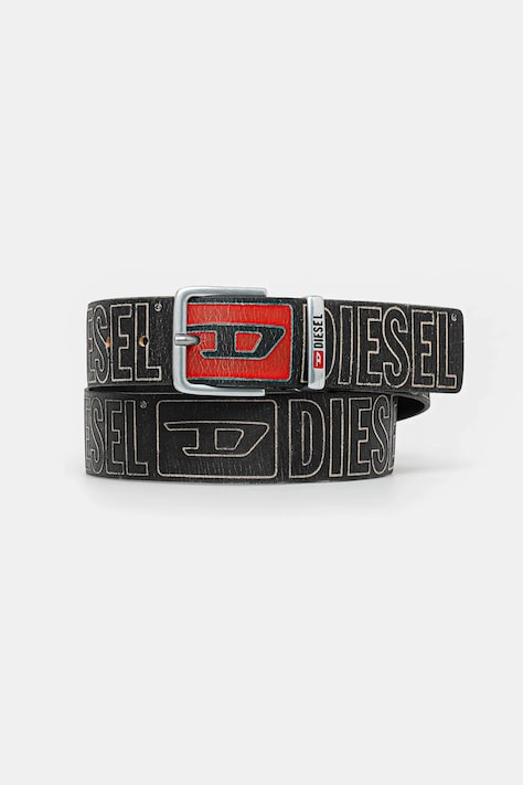 Кожаный ремень Diesel DIESEL LOGO B-BISCOTTO OUTLINE цвет чёрный X10427.P6812