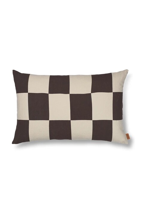 ferm LIVING poduszka ozdobna Fold Patchwork Cushion kolor brązowy