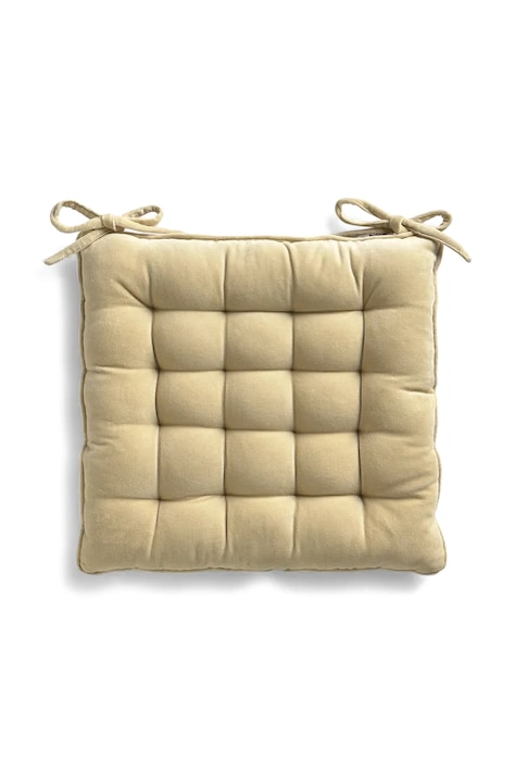 Calma House pernă de scaun din bumbac 40 x 40 x 4 cm culoarea galben