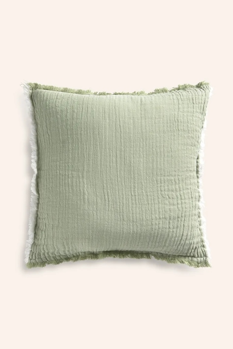 Памучна калъфка за декоративна възглавница Calma House Layer 45 x 45 cm в зелено