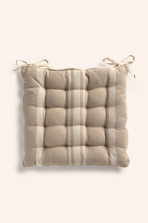 Calma House poduszka dekoracyjna na krzesło bawełniana Sorento 40 x 40 x 4 cm kolor beżowy