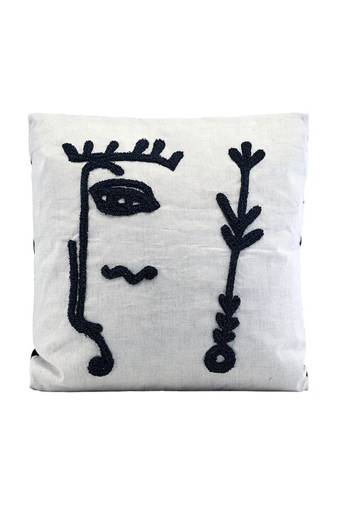 House Doctor poszewka dekoracyjna na poduszkę z bawełną HDIngo 50 x 50 cm kolor biały