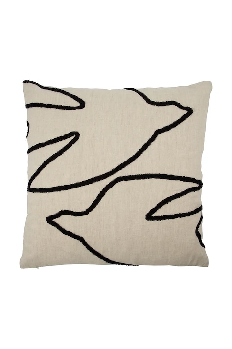 House Doctor poszewka dekoracyjna na poduszkę z bawełną HDFly 50 x 50 cm kolor beżowy