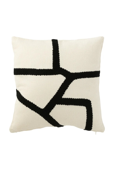 Διακοσμητικό μαξιλάρι J-Line 43 x 43 cm χρώμα: άσπρο, 34172.