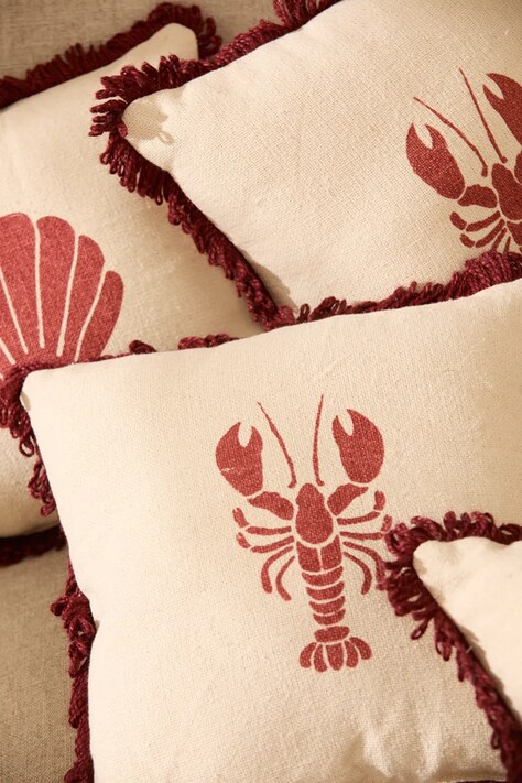 Calma House poduszka dekoracyjna bawełniana 32 x 32 cm LOBSTER R32 ROJ