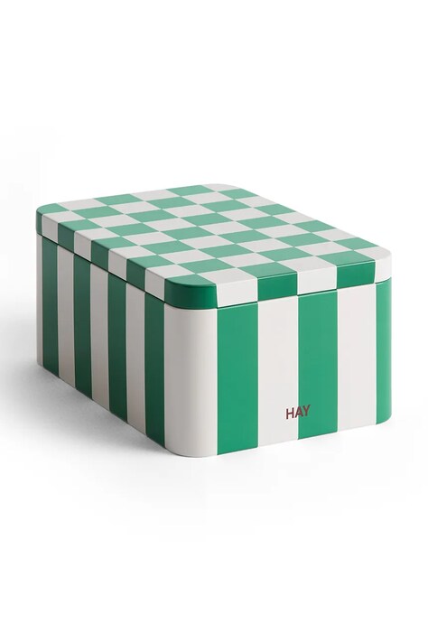 HAY pojemnik z pokrywką Tin Container S/17 x 11,1 x 7,3 cm kolor zielony