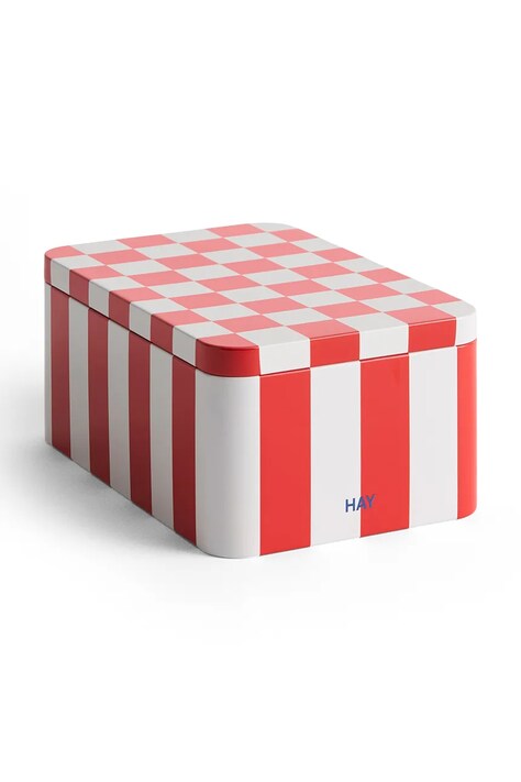 HAY pojemnik z pokrywką Tin Container S/17 x 11,1 x 7,3 cm kolor czerwony