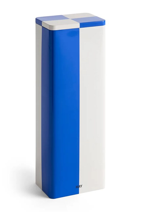 HAY pojemnik z pokrywką Tin Container 10,8 x 7,8 x 29,5 cm kolor niebieski