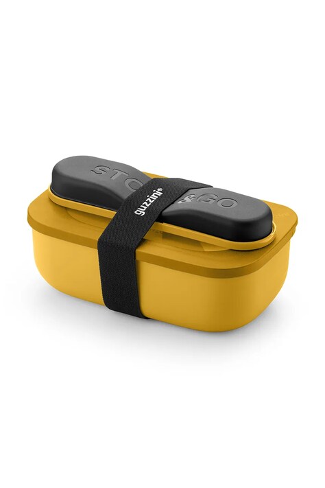 Guzzini lunchbox ze sztućcami Store&Go 900 ml kolor żółty