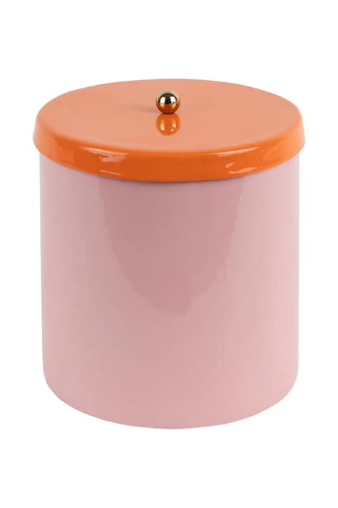 Present Time pojemnik z pokrywką Double Funky 14 x 13 cm kolor różowy